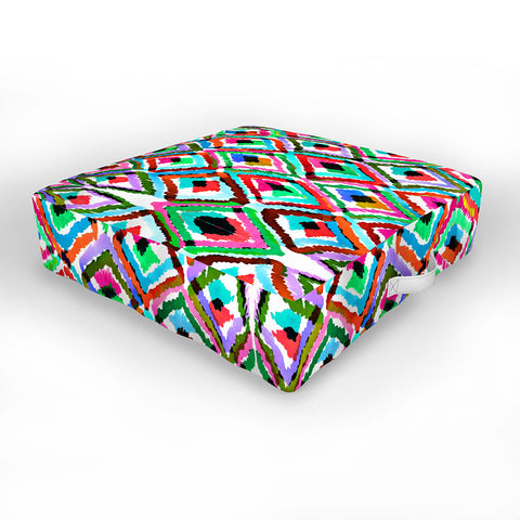 Amy Sia Watercolour Ikat 1 Outdoor Floor Cushion