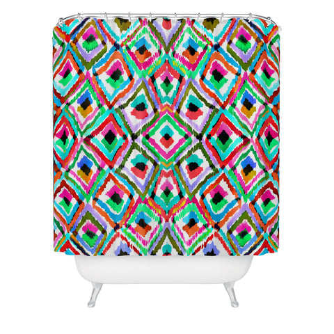 Amy Sia Watercolour Ikat 1 Shower Curtain