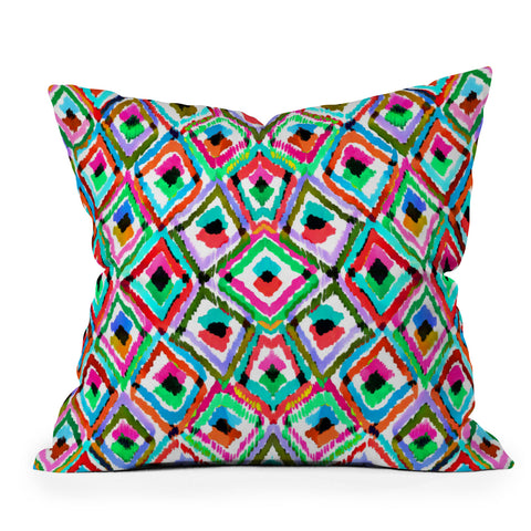 Amy Sia Watercolour Ikat 1 Throw Pillow