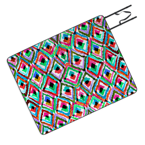 Amy Sia Watercolour Ikat 1 Picnic Blanket
