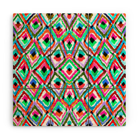 Amy Sia Watercolour Ikat 1 Wood Wall Mural