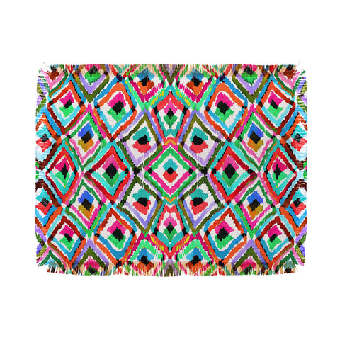Amy Sia Watercolour Ikat 1 Throw Blanket