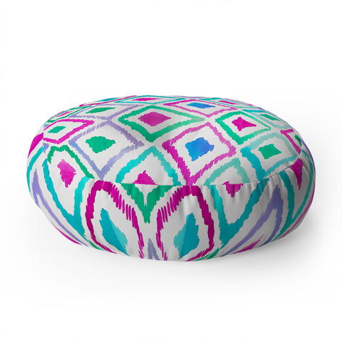 Amy Sia Watercolour Ikat 2 Floor Pillow Round