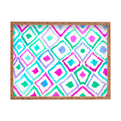 Amy Sia Watercolour Ikat 2 Rectangular Tray