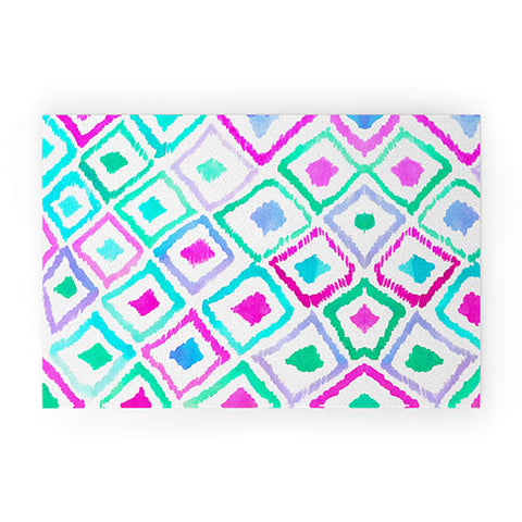 Amy Sia Watercolour Ikat 2 Welcome Mat