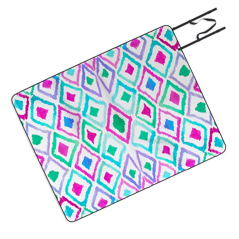Amy Sia Watercolour Ikat 2 Picnic Blanket