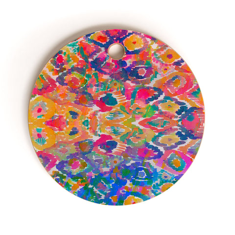 Amy Sia Watercolour Ikat 3 Cutting Board Round