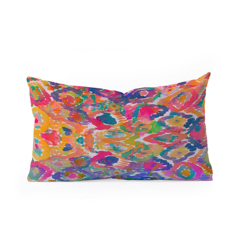 Amy Sia Watercolour Ikat 3 Oblong Throw Pillow