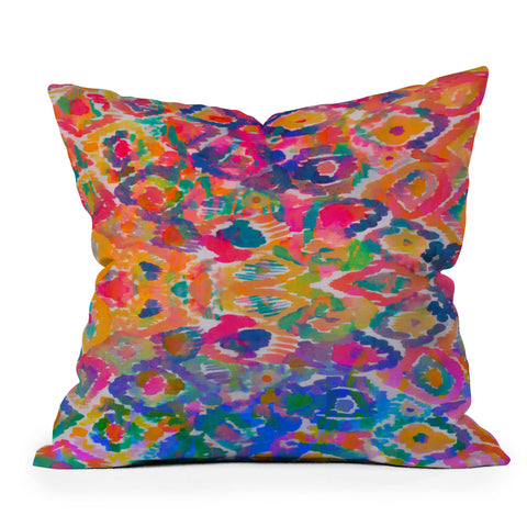 Amy Sia Watercolour Ikat 3 Throw Pillow
