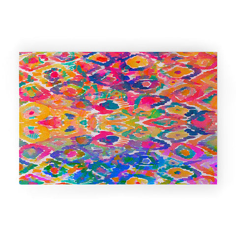 Amy Sia Watercolour Ikat 3 Welcome Mat