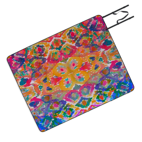 Amy Sia Watercolour Ikat 3 Picnic Blanket