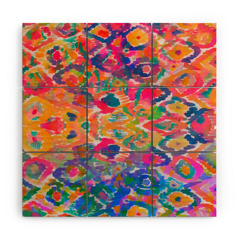 Amy Sia Watercolour Ikat 3 Wood Wall Mural