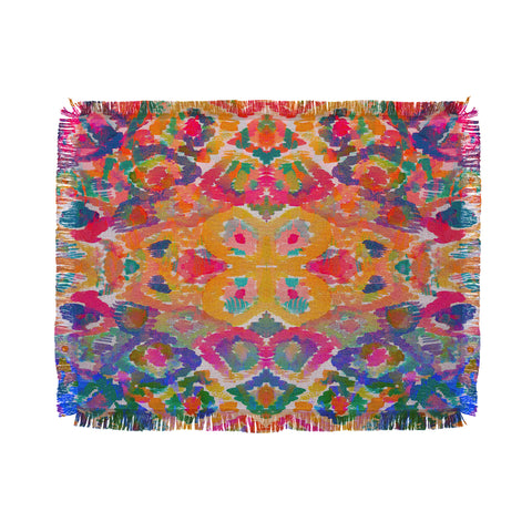 Amy Sia Watercolour Ikat 3 Throw Blanket