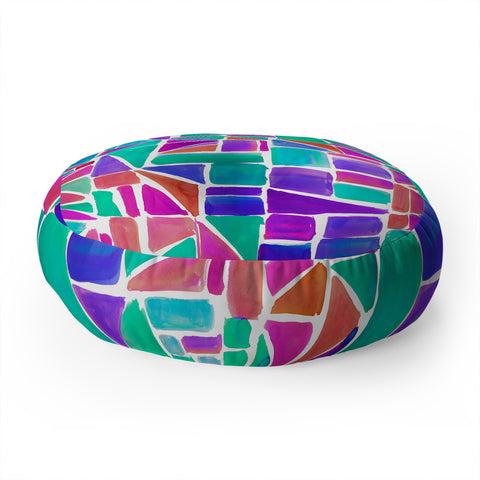 Amy Sia Watercolour Shapes 1 Floor Pillow Round