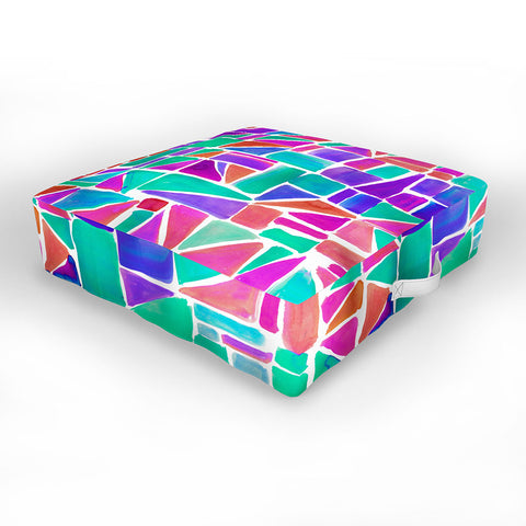 Amy Sia Watercolour Shapes 1 Outdoor Floor Cushion