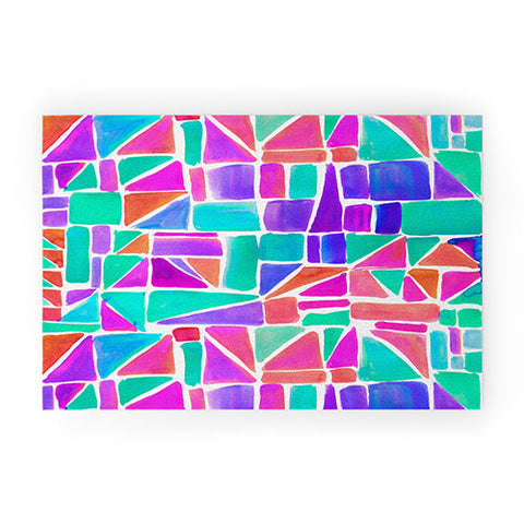 Amy Sia Watercolour Shapes 1 Welcome Mat