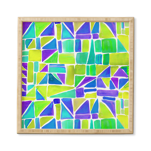 Amy Sia Watercolour Shapes Lemon Framed Wall Art