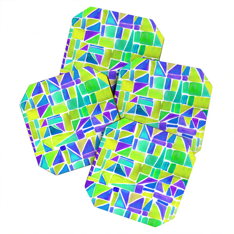 Amy Sia Watercolour Shapes Lemon Coaster Set