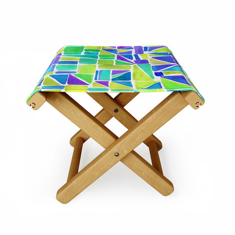Amy Sia Watercolour Shapes Lemon Folding Stool