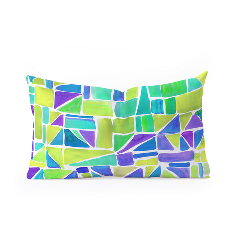 Amy Sia Watercolour Shapes Lemon Oblong Throw Pillow
