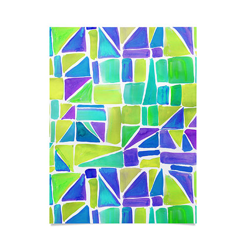 Amy Sia Watercolour Shapes Lemon Poster