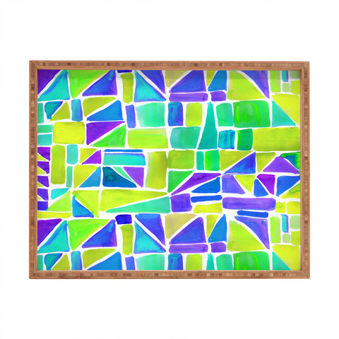 Amy Sia Watercolour Shapes Lemon Rectangular Tray