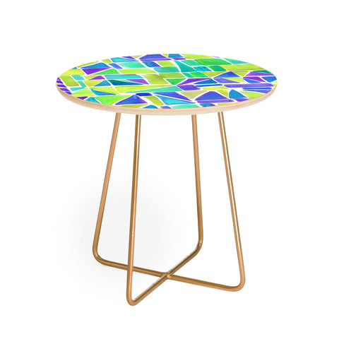 Amy Sia Watercolour Shapes Lemon Round Side Table