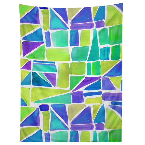 Amy Sia Watercolour Shapes Lemon Tapestry