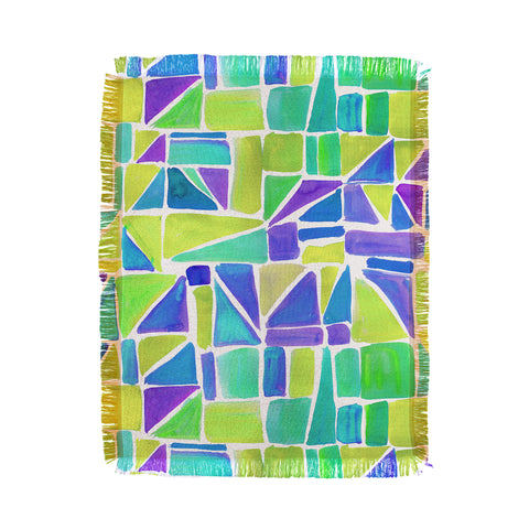 Amy Sia Watercolour Shapes Lemon Throw Blanket