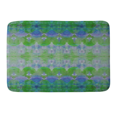 Amy Sia Watercolour Tribal Green Memory Foam Bath Mat