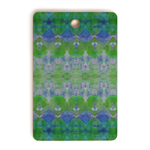 Amy Sia Watercolour Tribal Green Cutting Board Rectangle