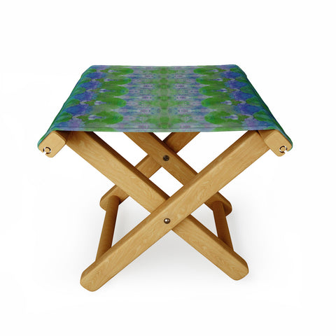 Amy Sia Watercolour Tribal Green Folding Stool