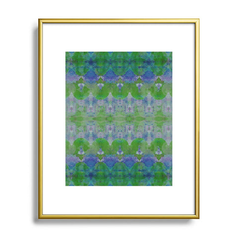 Amy Sia Watercolour Tribal Green Metal Framed Art Print