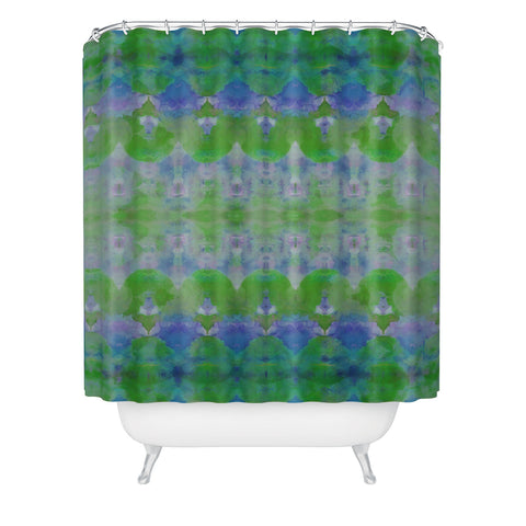 Amy Sia Watercolour Tribal Green Shower Curtain