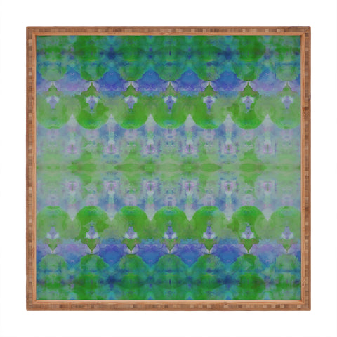Amy Sia Watercolour Tribal Green Square Tray