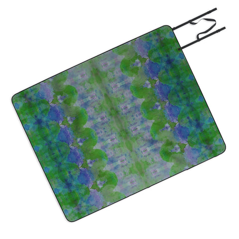 Amy Sia Watercolour Tribal Green Picnic Blanket