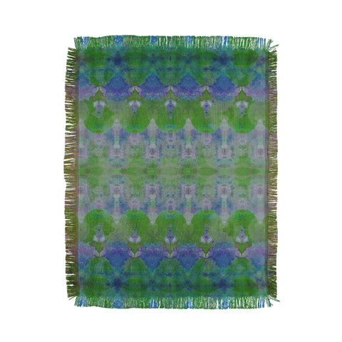 Amy Sia Watercolour Tribal Green Throw Blanket
