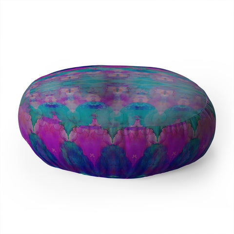 Amy Sia Watercolour Tribal Pink Floor Pillow Round