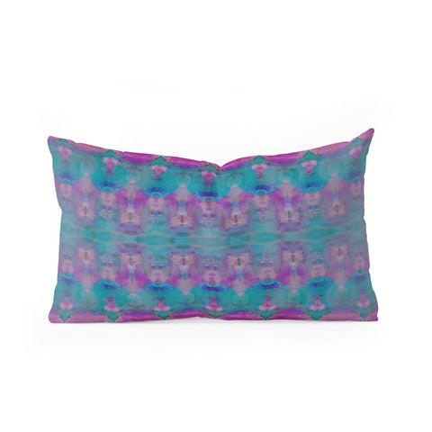 Amy Sia Watercolour Tribal Pink Oblong Throw Pillow