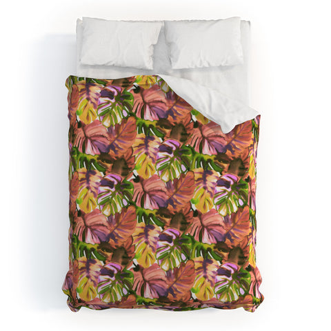 Amy Sia Welcome to the Jungle Palm Aubergine Duvet Cover