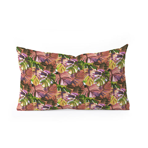 Amy Sia Welcome to the Jungle Palm Aubergine Oblong Throw Pillow