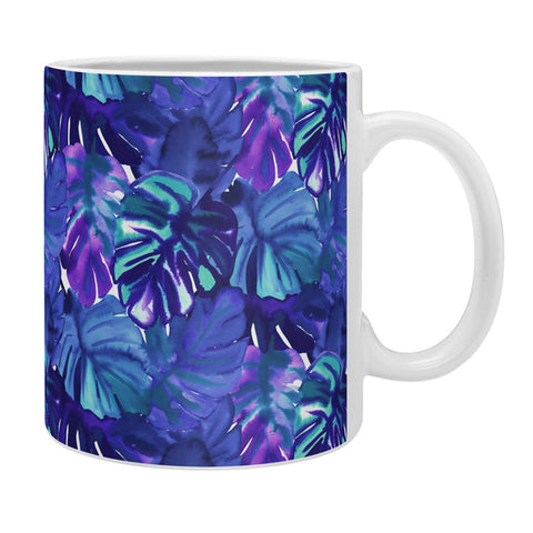 Amy Sia Welcome to the Jungle Palm Blue Coffee Mug