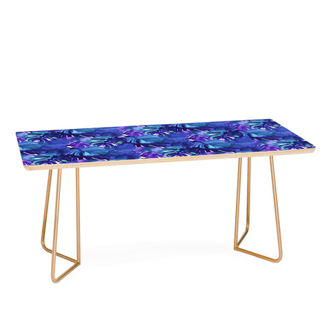 Amy Sia Welcome to the Jungle Palm Blue Coffee Table