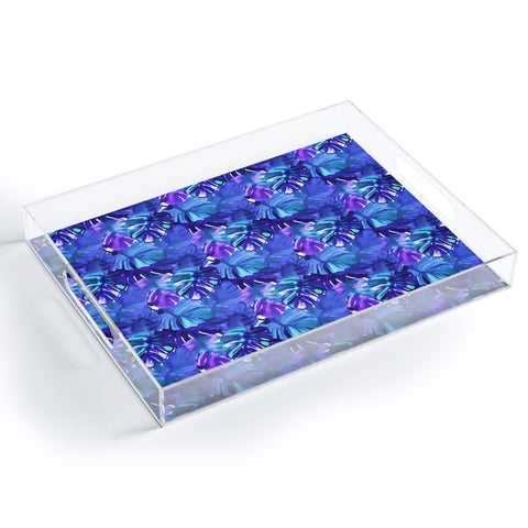 Amy Sia Welcome to the Jungle Palm Blue Acrylic Tray