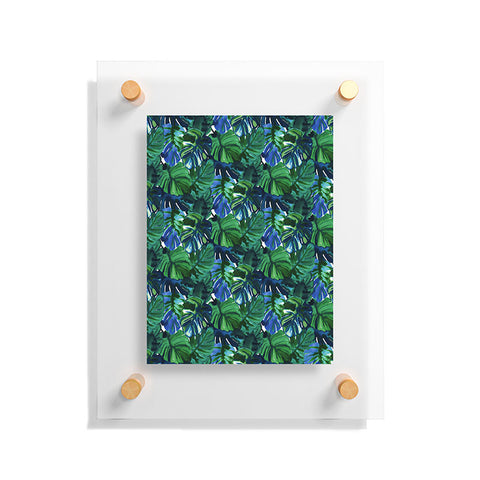 Amy Sia Welcome to the Jungle Palm Deep Green Floating Acrylic Print