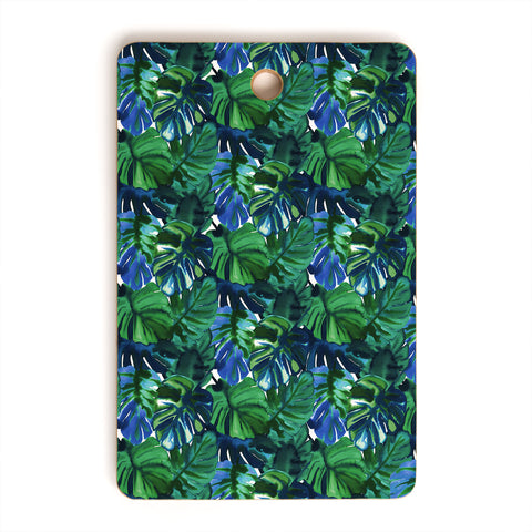 Amy Sia Welcome to the Jungle Palm Deep Green Cutting Board Rectangle