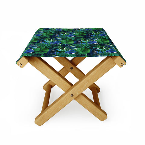 Amy Sia Welcome to the Jungle Palm Deep Green Folding Stool