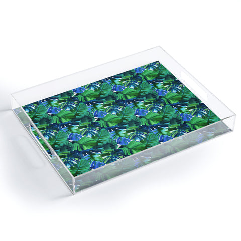 Amy Sia Welcome to the Jungle Palm Deep Green Acrylic Tray