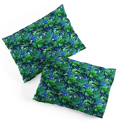 Amy Sia Welcome to the Jungle Palm Deep Green Pillow Shams