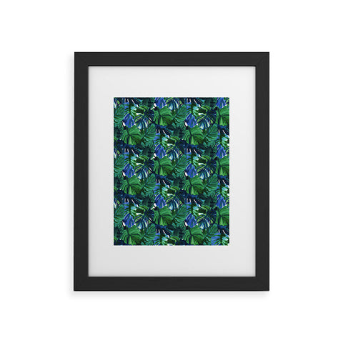Amy Sia Welcome to the Jungle Palm Deep Green Framed Art Print